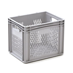 Stacking box plastic stackable walls + floor perforated