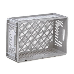 Stacking box plastic stackable walls + floor perforated