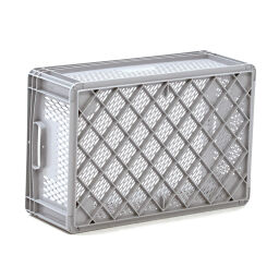 Stacking box plastic stackable walls + floor perforated