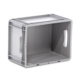 Stacking box plastic stackable all walls closed + open handles