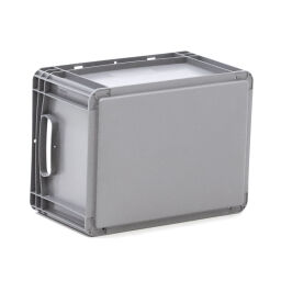 Stacking box plastic stackable all walls closed + open handles