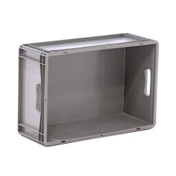 Stacking box plastic stackable all walls closed + open handles