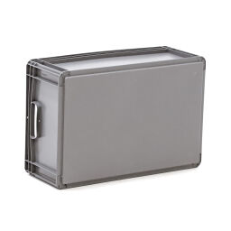 Stacking box plastic stackable all walls closed + open handles