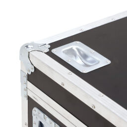 Transportkoffer flightcase met dubbele sluiting en handgrepen