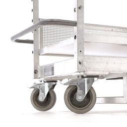 Used order picking trolley with 3 shelves