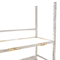 Used order picking trolley with 3 shelves