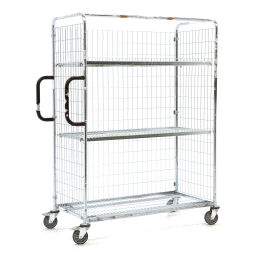 Used order picking trolley with 2 shelves (detachable)