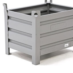 Used steel bins fixed construction stacking box 4 sides