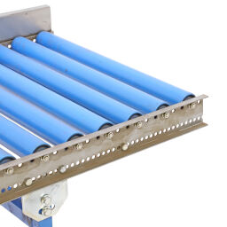 Used roller conveyor with plastic rollers with edge