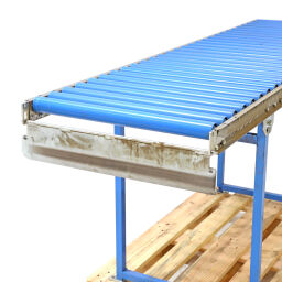 Used roller conveyor with plastic rollers without edge