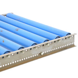 Used roller conveyor with plastic rollers without edge