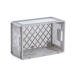 Stacking box plastic stackable walls + floor perforated