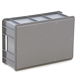 Stacking box plastic stackable all walls closed + open handles