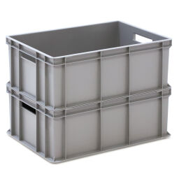 Stacking box plastic stackable all walls closed + open handles