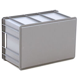 Stacking box plastic stackable all walls closed + open handles