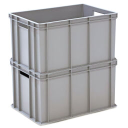 Stacking box plastic stackable all walls closed + open handles