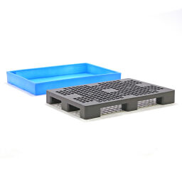 Plastic trays retention basin for 2 x 60 l drums