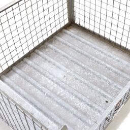 Used mesh container fixed construction 1 long side half open