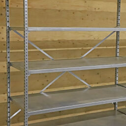 Used static shelving rack complete with accessories