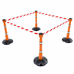 Barriers safety markings unit with red / white barrier tape