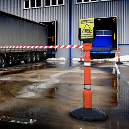 Barriers safety markings unit with red / white barrier tape