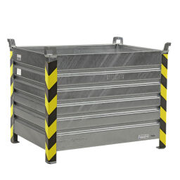 Steel bins fixed construction stacking box 4 sides, with ce certification