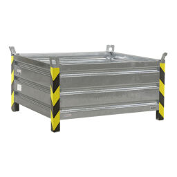 Steel bins fixed construction stacking box 4 sides, with ce certification