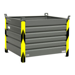 Steel bins fixed construction stacking box 4 sides, with ce certification