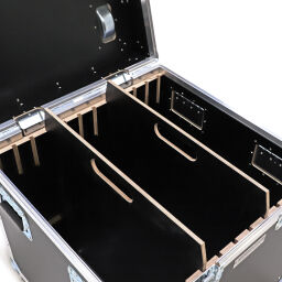 Transportkoffer flightcase met dubbele sluiting en handgrepen