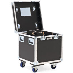 Transportkoffer flightcase mit doppelverschluss und handgriffen