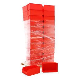 Used storage bin plastic pallet tender grip opening