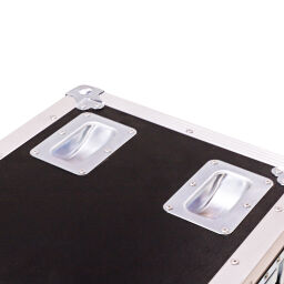 Transportkoffer flightcase mit doppelverschluss und handgriff