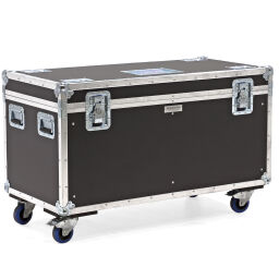 Transport case flightcase with double closure and handles