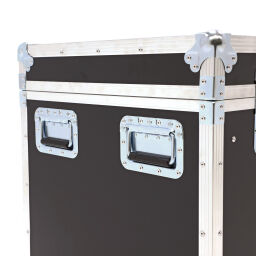 Transportkoffer flightcase met dubbele sluiting en handgrepen