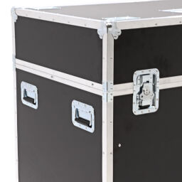 Transportkoffer flightcase mit doppelverschluss und handgriffen