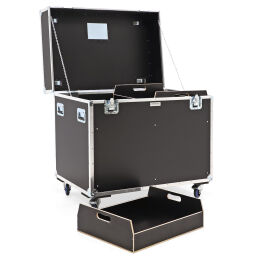 Transportkoffer flightcase met dubbele sluiting en handgrepen