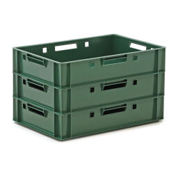 Stacking box plastic stackable e1 meat crate with open handles