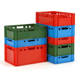 Stacking box plastic stackable e1 meat crate with open handles