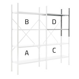 Static shelving rack modular shelving system module d