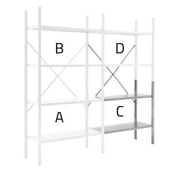 Static shelving rack modular shelving system module c