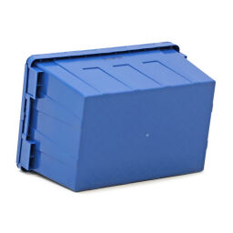 Stacking box plastic pallet tender provided with lid consisting of two parts