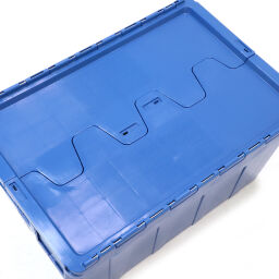 Stacking box plastic pallet tender provided with lid consisting of two parts