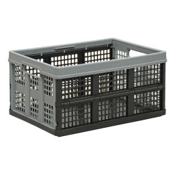 Stacking box plastic stackable and foldable walls perforated / floor closed