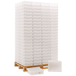 Stacking box plastic pallet tender all walls closed