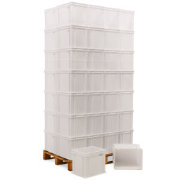 Stacking box plastic pallet tender all walls closed