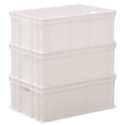 Stacking box plastic stackable all walls closed + open handles