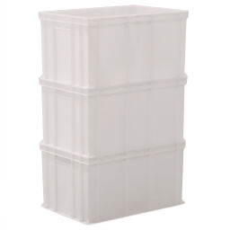 Stacking box plastic stackable all walls closed + open handles