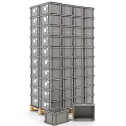 Stacking box plastic pallet tender all walls closed