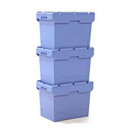 Used stacking box plastic batch offer provided with lid consisting of two parts