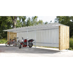 Overkappingen fietsenstalling modulaire aanbouw per 2,4 m 